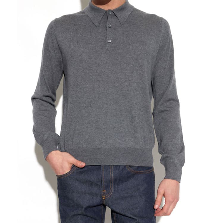 Кофта Gucci FW23 Logo Embroidered Polo Sweater - изображение 3