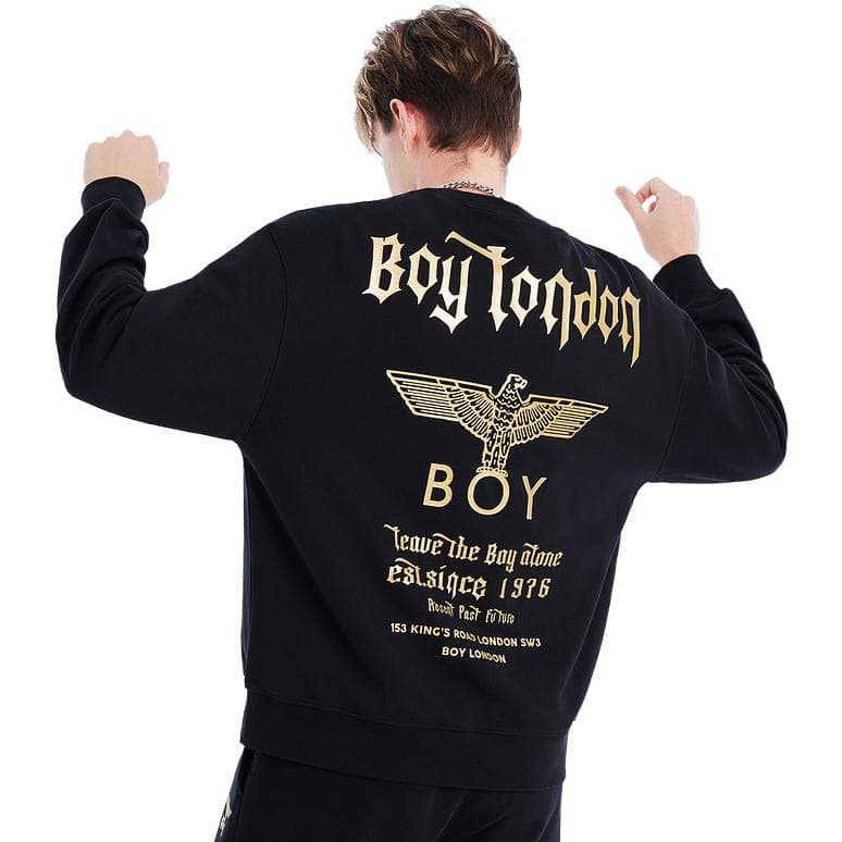 Кофта Boy London Letter Print Crewneck Sweatshirt Black - изображение 3