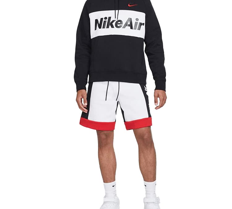 Шорты Nike Air Fleece Shorts White Black - изображение 5