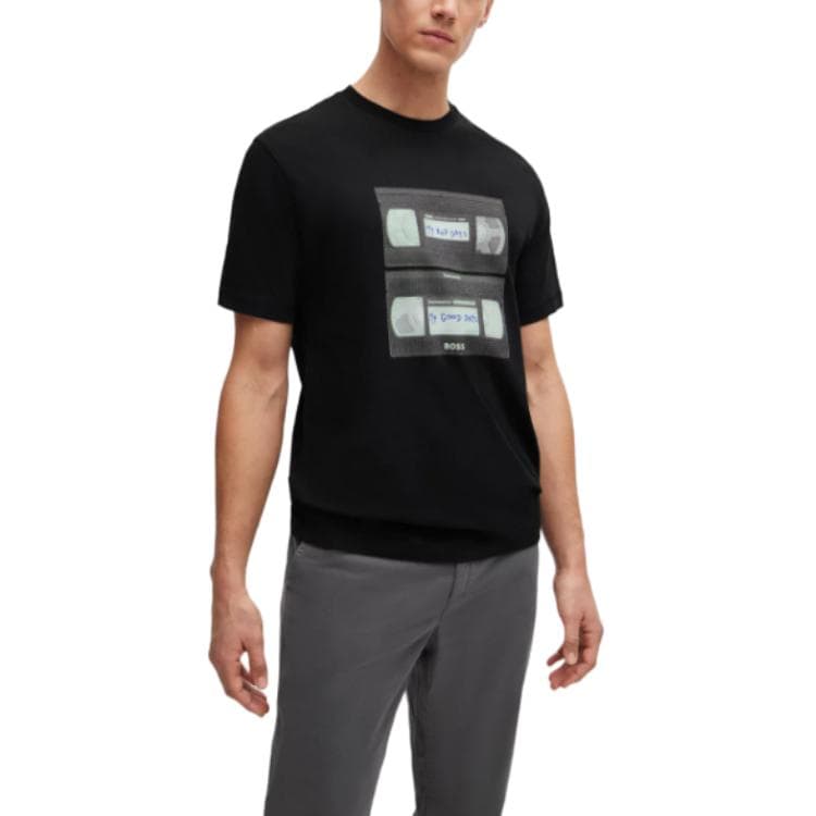 Футболка HUGO BOSS FW23 Cotton-Jersey T-Shirt With Music-Inspired Print T - изображение 4