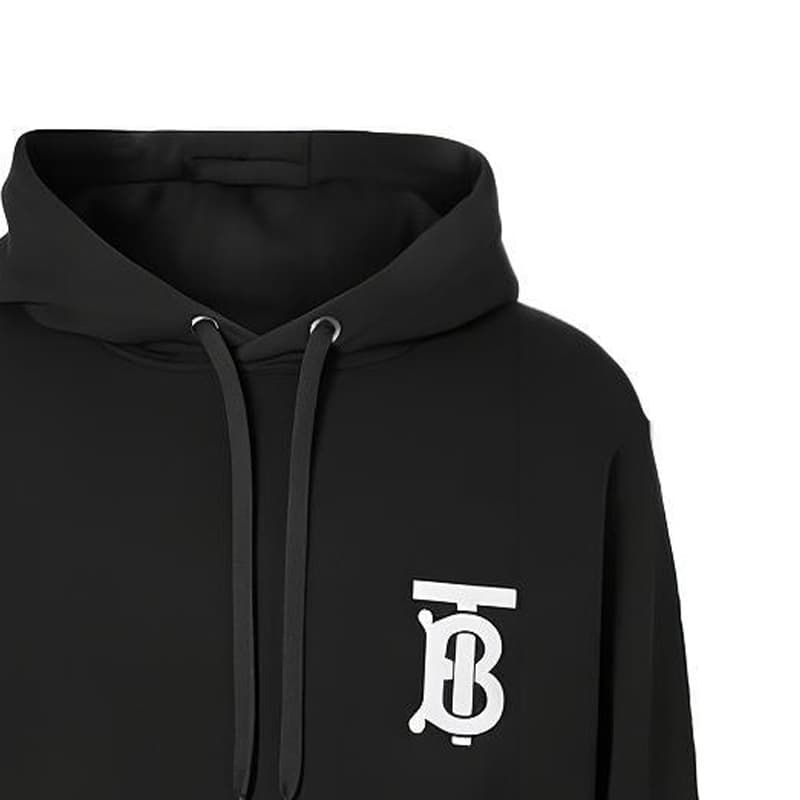 Худи Burberry Logo Embroidered Hoodie Black - изображение 3