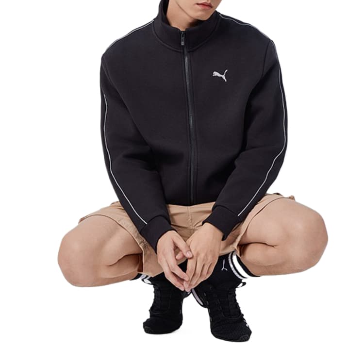 Куртка PUMA Logo Zip Jacket Black — фото 4