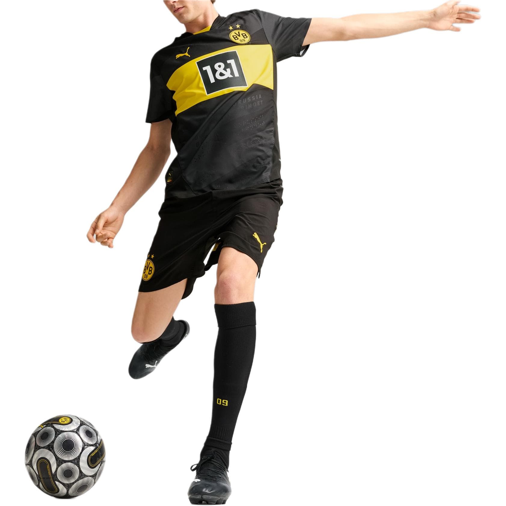 PUMA Borussia Dortmund Футбол Джерси Мужской Желтый черный - изображение 4