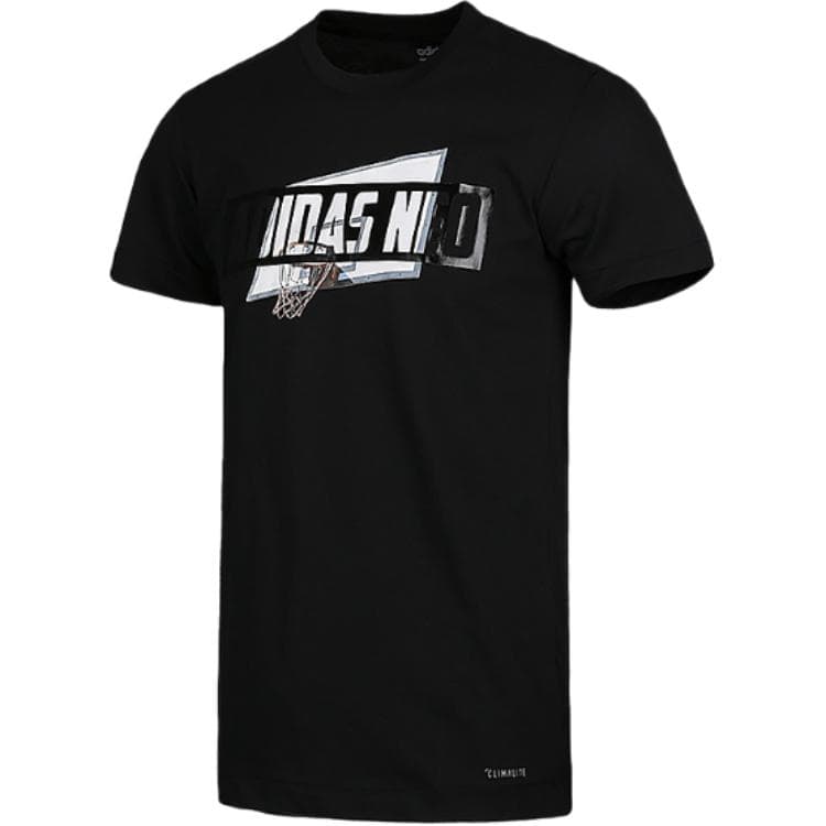 Футболка ADIDAS NEO Мужские Черные T-рубашки - изображение 3