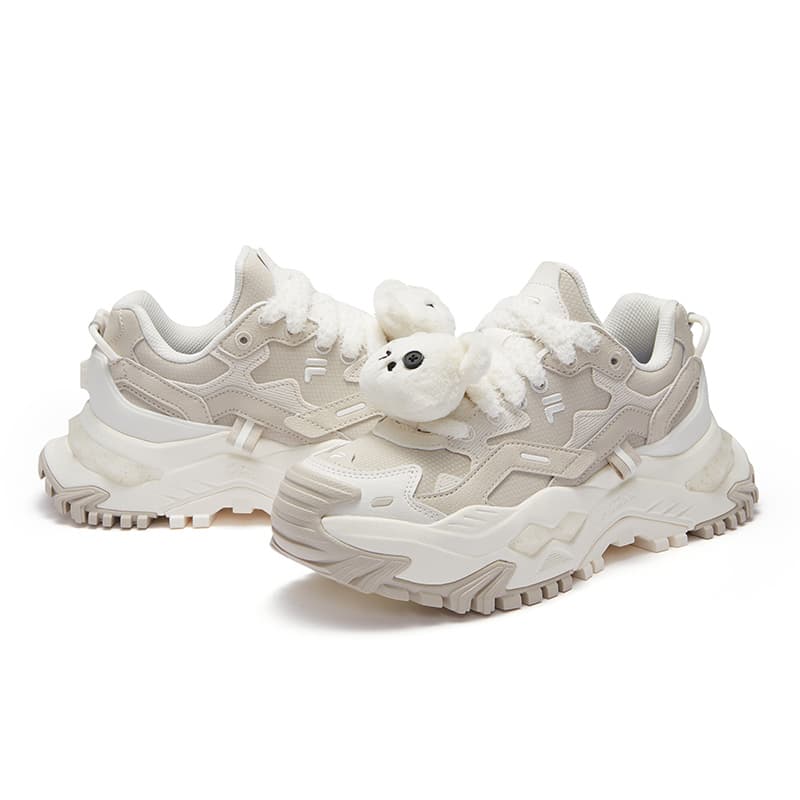 Кроссовки FILA FUSION Бьянко Moisture Wicking визуально увеличивает рост Low Топ Повседневная обувь Женские Коричневый белый - изображение 4
