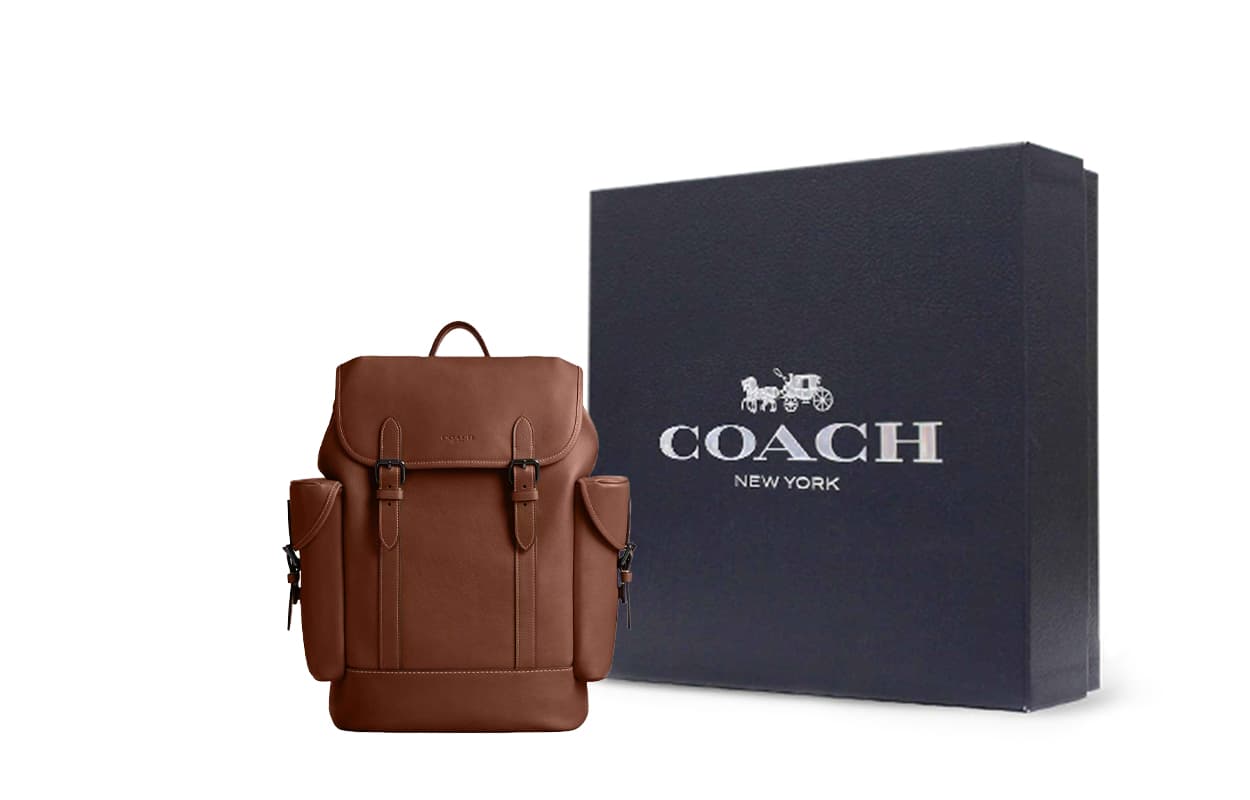 Рюкзак COACH Hitch Натуральная зернистая кожа большой рюкзак мужской кислое дерево (красное дерево) - изображение 5