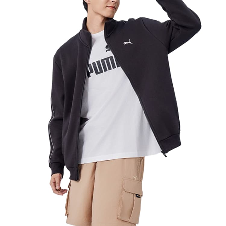 Куртка PUMA Logo Zip Jacket Black — фото 5