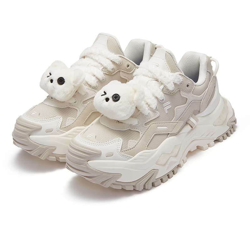 Кроссовки FILA FUSION Бьянко Moisture Wicking визуально увеличивает рост Low Топ Повседневная обувь Женские Коричневый белый - изображение 3