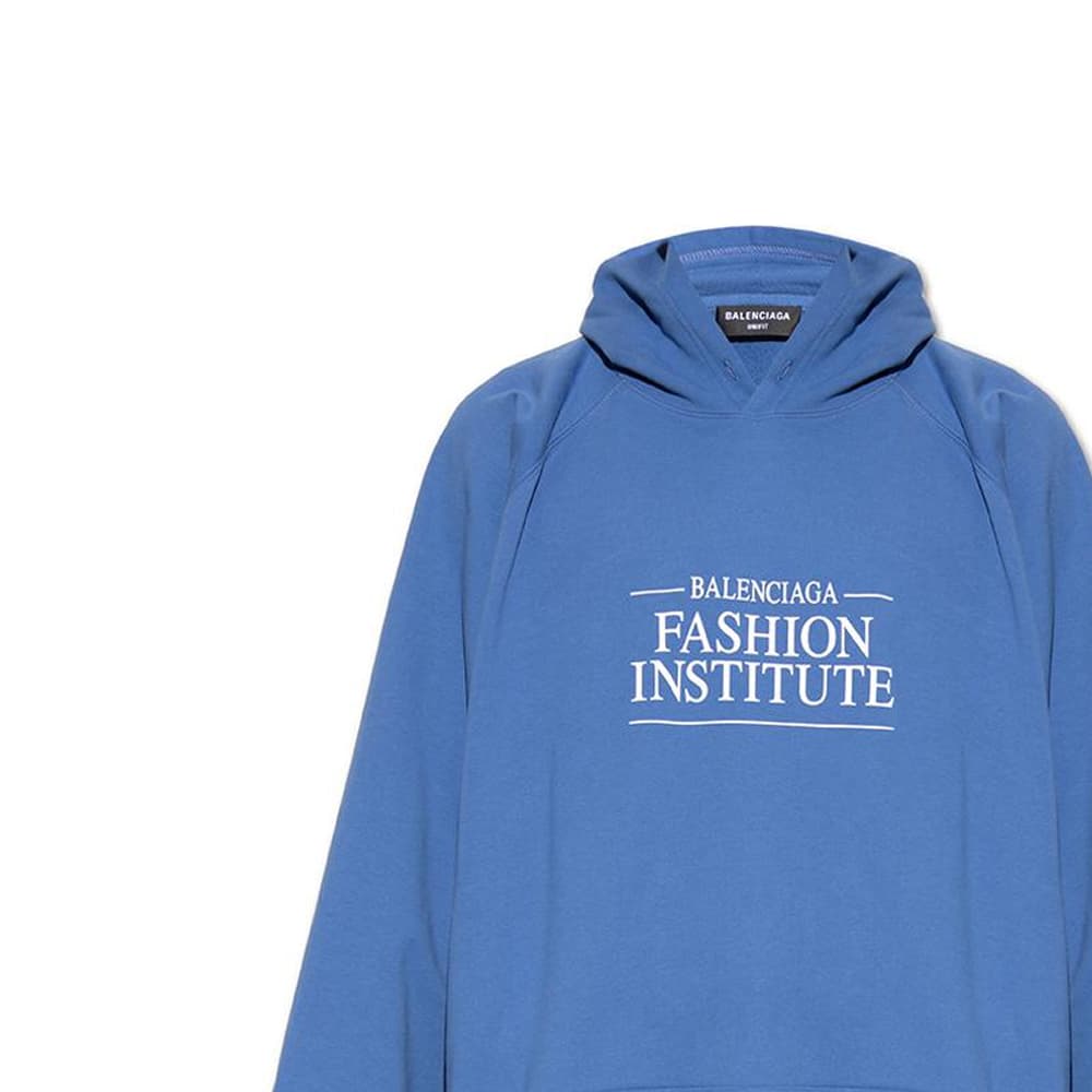 Худи Balenciaga Logo Hoodie Blue - изображение 3