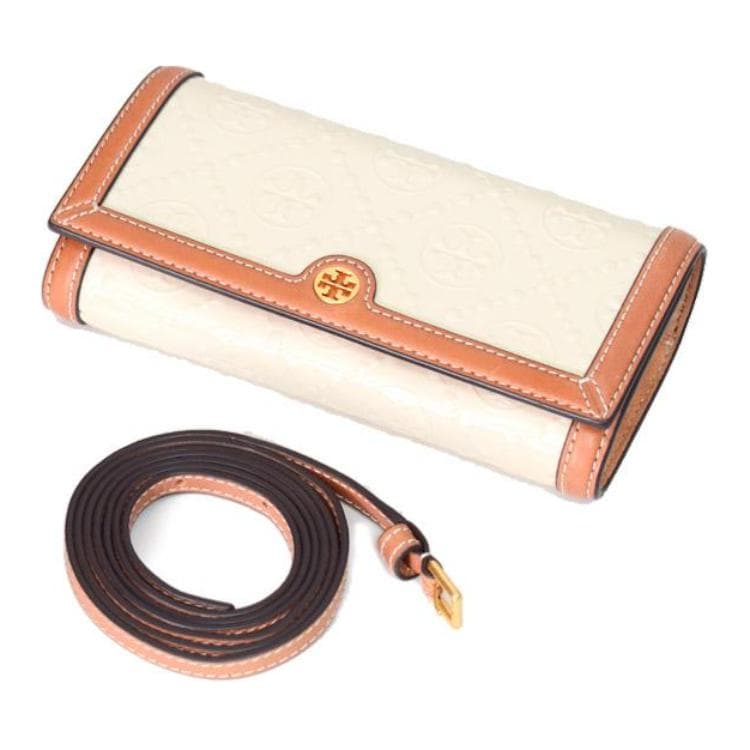 Сумка через плечо Tory Burch Tory Burch T Monogram Лакированная кожа Клатч Сумка через плечо Женская Кремовая текстура - изображение 4