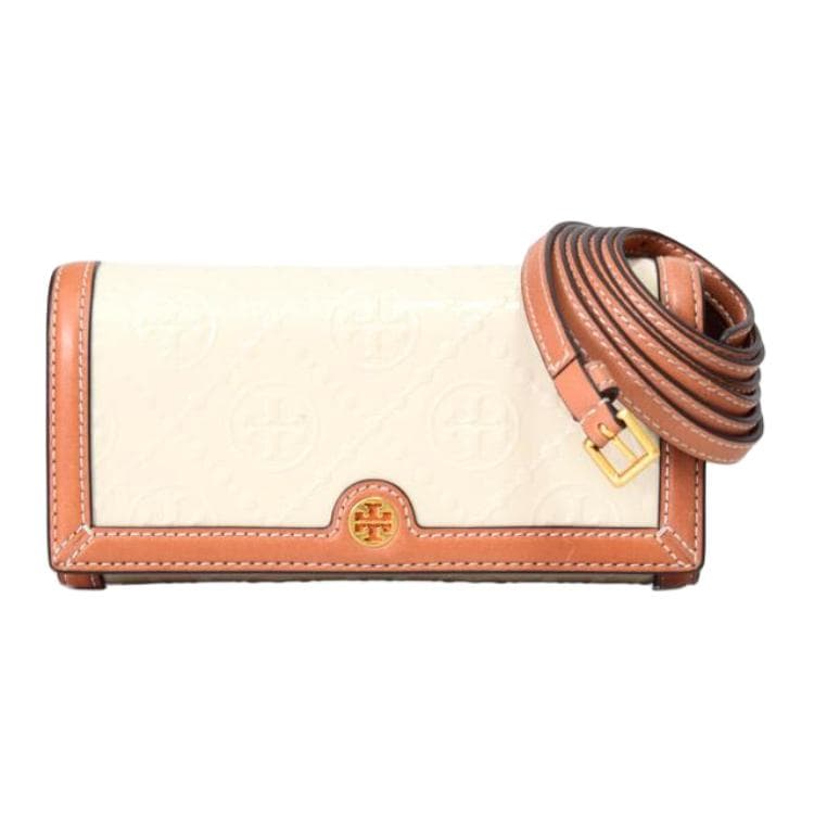 Сумка через плечо Tory Burch Tory Burch T Monogram Лакированная кожа Клатч Сумка через плечо Женская Кремовая текстура - изображение 1