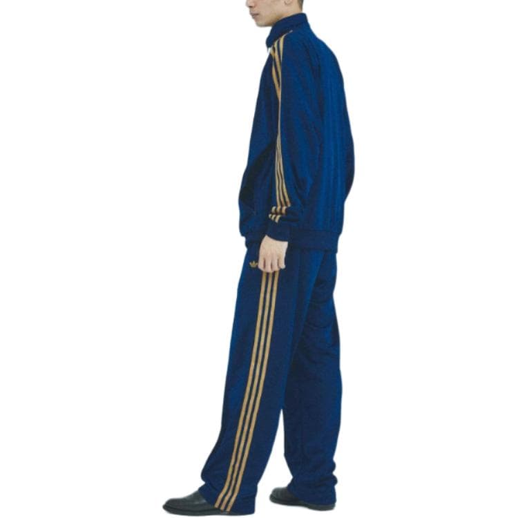 Куртка Adidas Originals BECKENBAUERTRACK Комплект AW24 Куртки и Пальто Мужской Синий Желтый - изображение 4