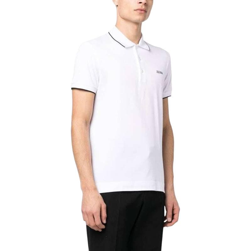 Поло Ermenegildo Zegna Белая Мужская Рубашка Поло - изображение 4