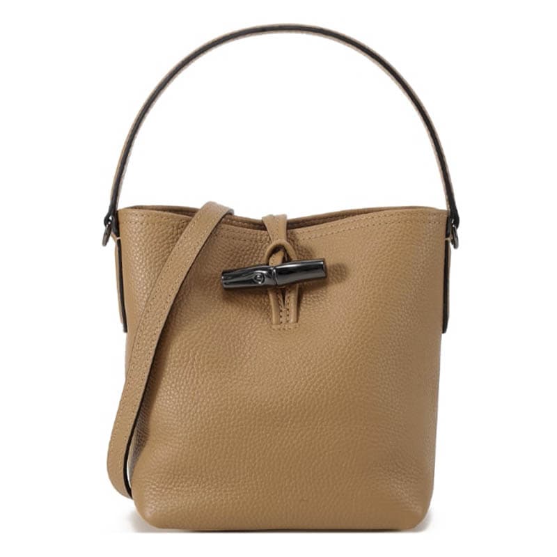 Сумка LONGCHAMP Le Roseau Коровья кожа Ведрообразная сумка через плечо одно плечо мини-версия женский цвет олень - изображение 1