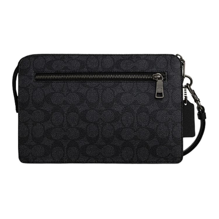 Сумка COACH Клатч из искусственной кожи среднего размера мужской угольно-черный - изображение 2