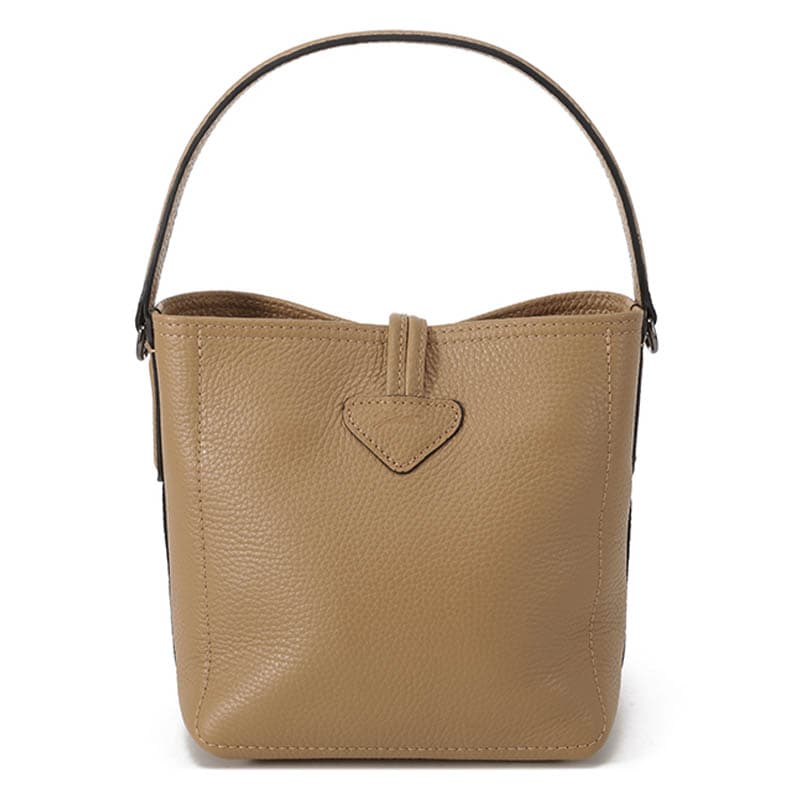 Сумка LONGCHAMP Le Roseau Коровья кожа Ведрообразная сумка через плечо одно плечо мини-версия женский цвет олень - изображение 4