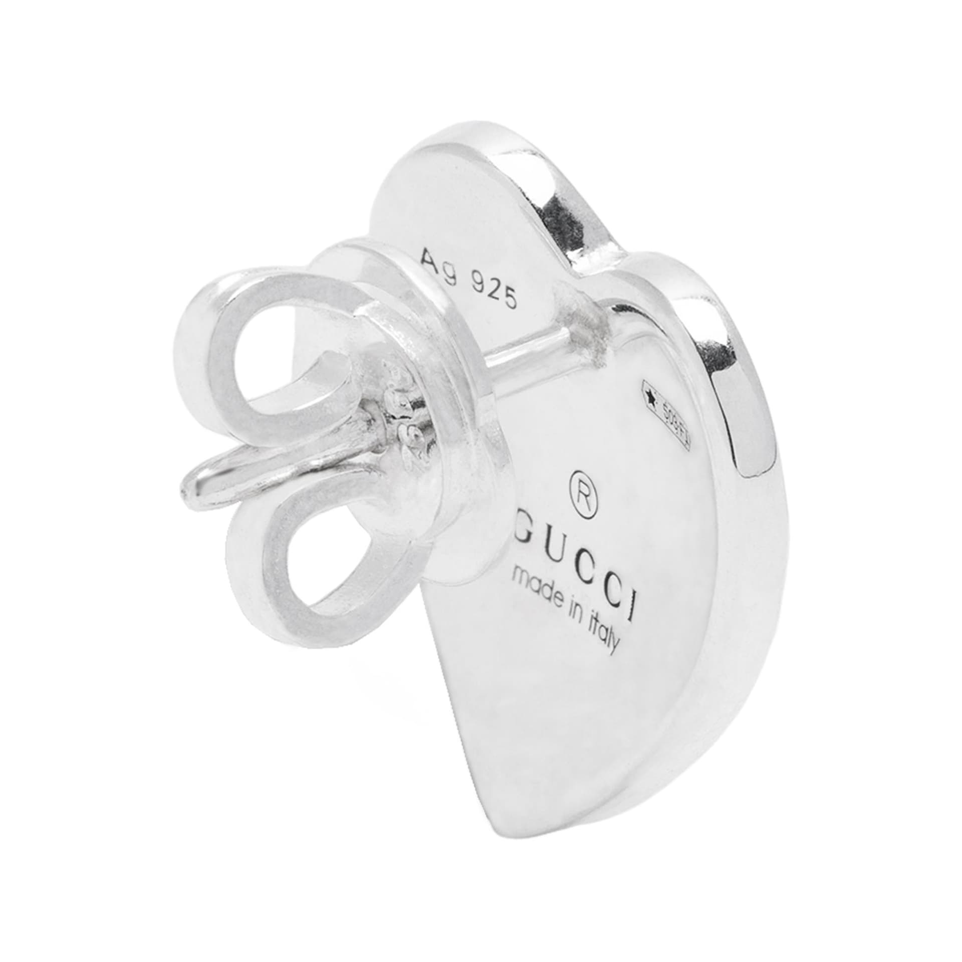 Серьги Gucci 925 Silver Heart Earrings - изображение 4