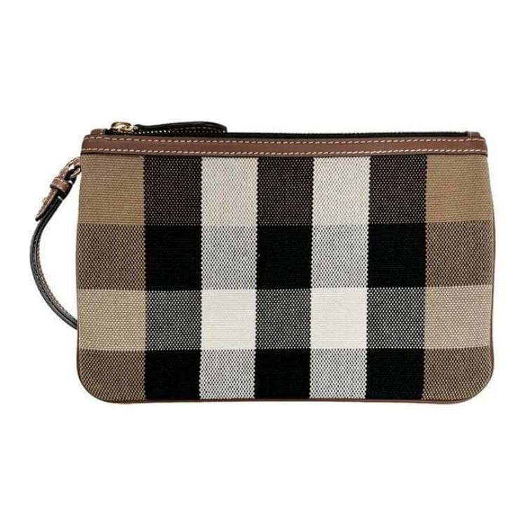 Сумка Burberry Клетчатый Холщовая Сумка-Клатч Женская Коричневая - изображение 1