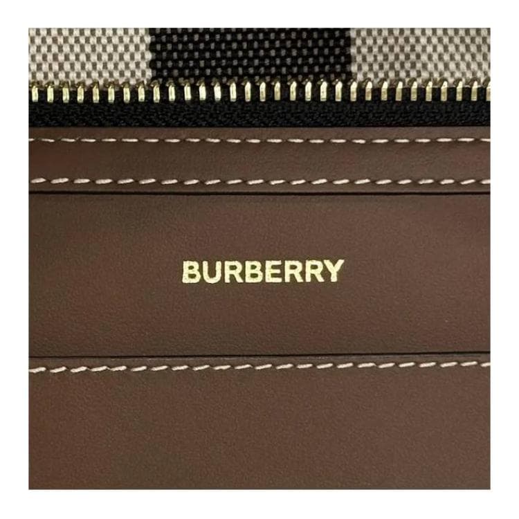 Сумка Burberry Клетчатый Холщовая Сумка-Клатч Женская Коричневая - изображение 5