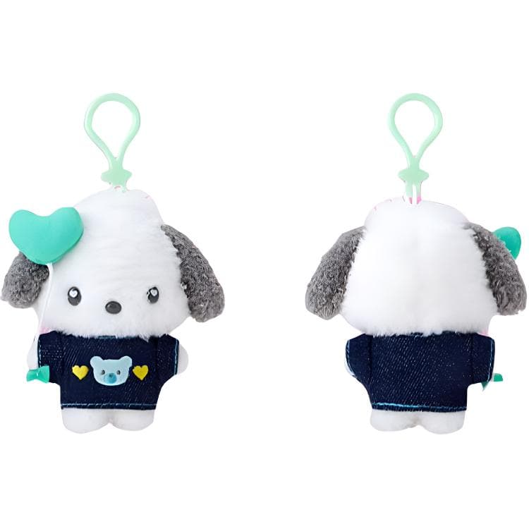 Sanrio Denim Collection Pokacho Подвеска Кукла Плюшевый Украшение 12 см Длина Тела - изображение 3
