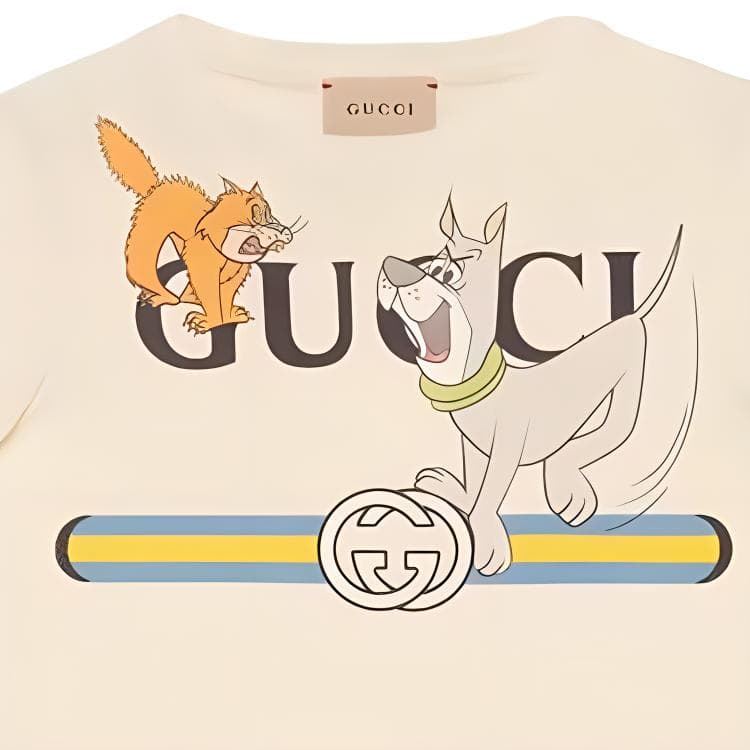 Футболка Gucci Animal Logo T-Shirt Kids Off-White - изображение 5