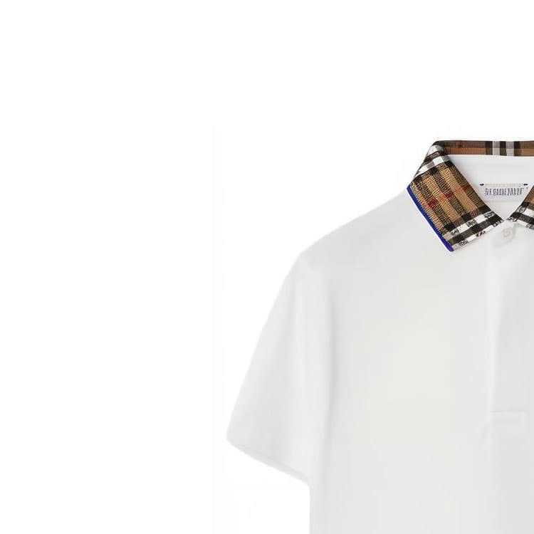 Футболка Burberry Check Collar Cotton Polo Shirt PoloT - изображение 7