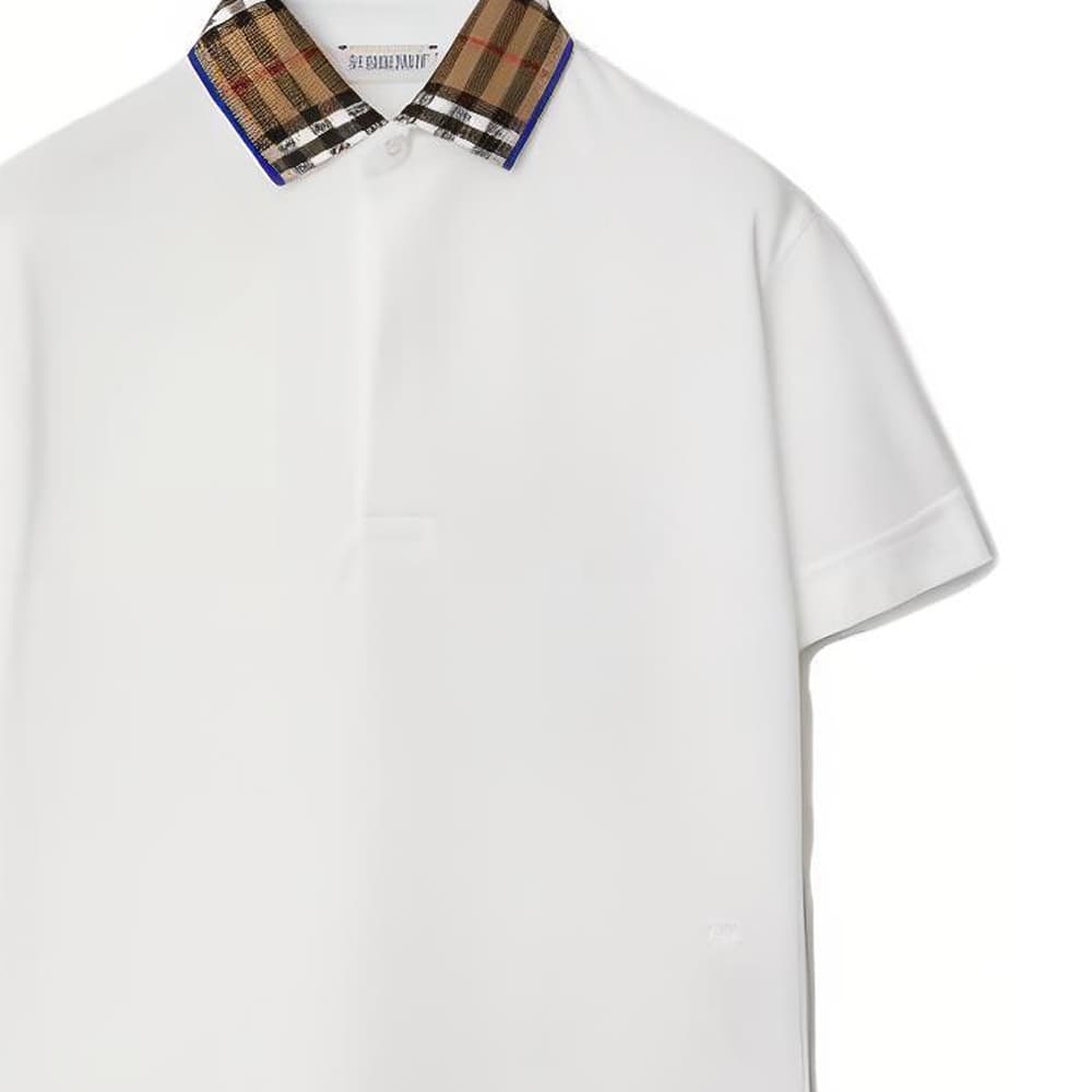 Футболка Burberry Check Collar Cotton Polo Shirt PoloT - изображение 5