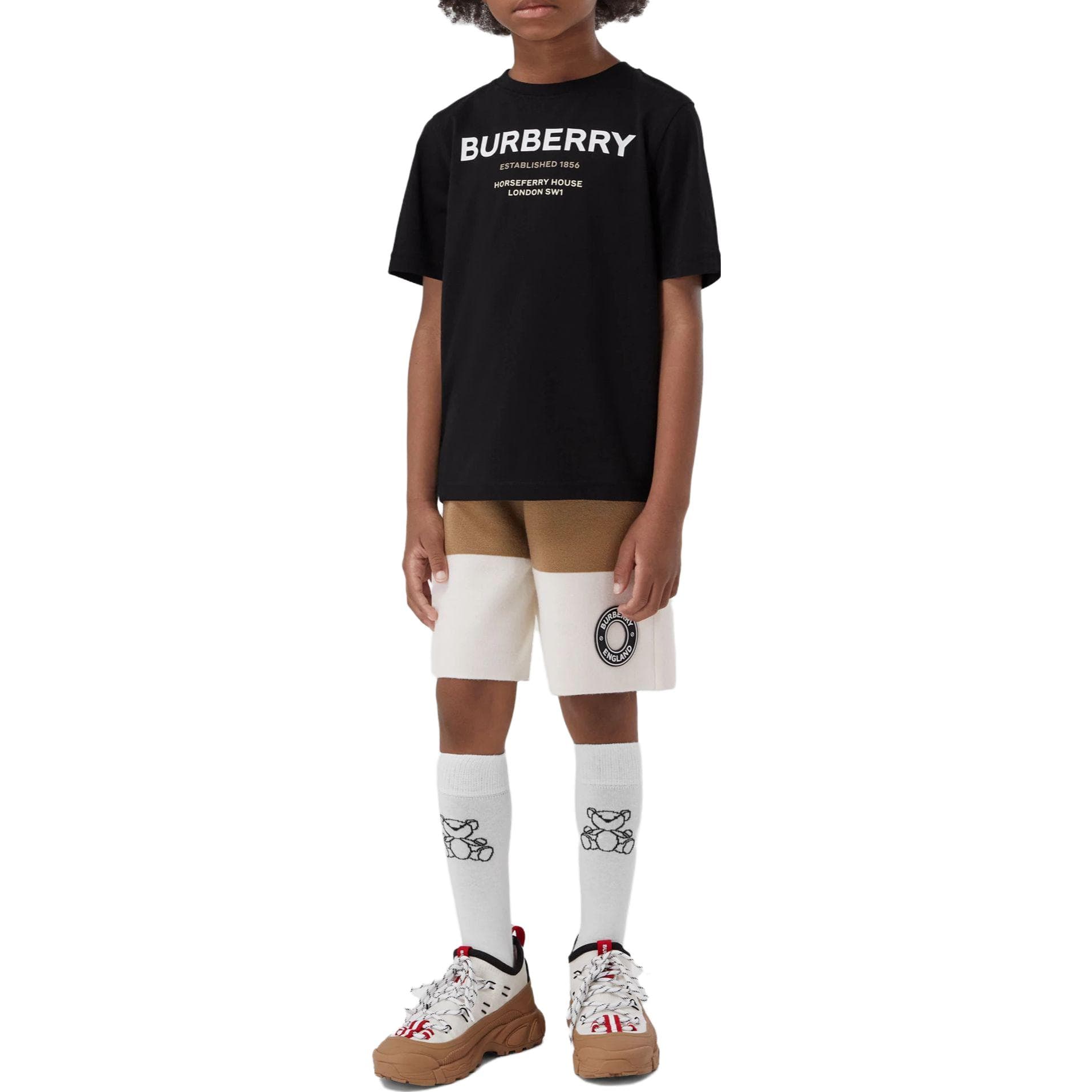 Футболка Burberry Logo T-Shirt Kids Black - изображение 3