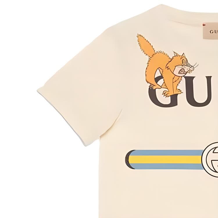 Футболка Gucci Animal Logo T-Shirt Kids Off-White - изображение 6