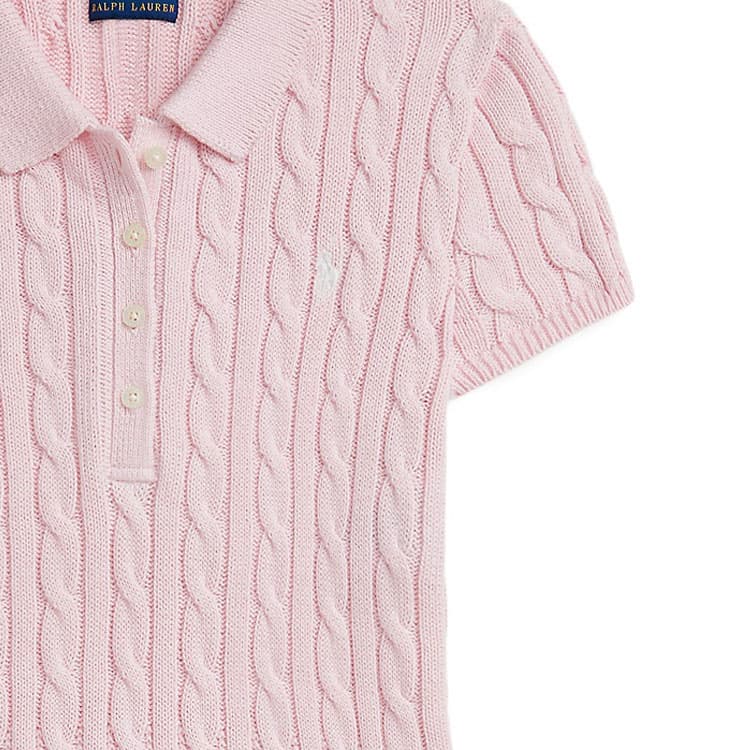 Polo Ralph Lauren Короткое платье с короткими рукавами FW24 Светло-розовое для подростков - изображение 3