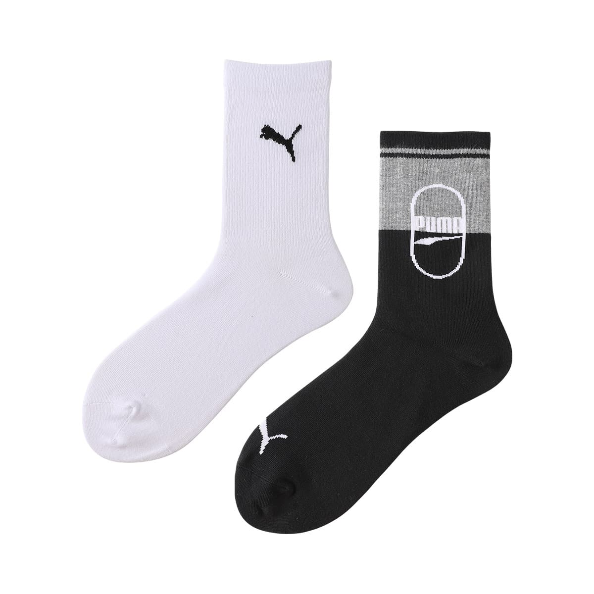 Носки PUMA Classic Crew Socks 2-Pack Black White - изображение 2