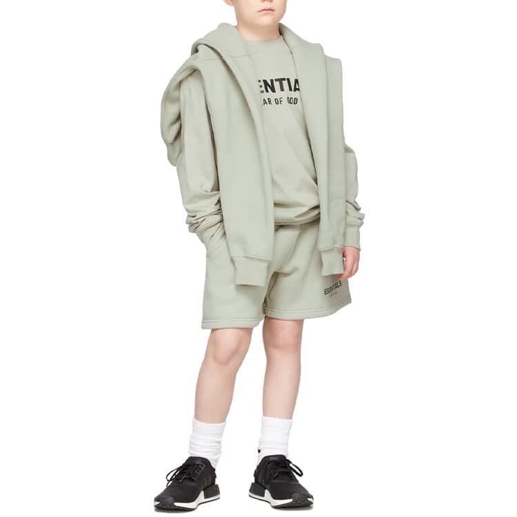 Кофта Fear of God Essentials FW21 Kids GreenConcrete Logo Long Sleeve T-Shirt LogoT - изображение 3