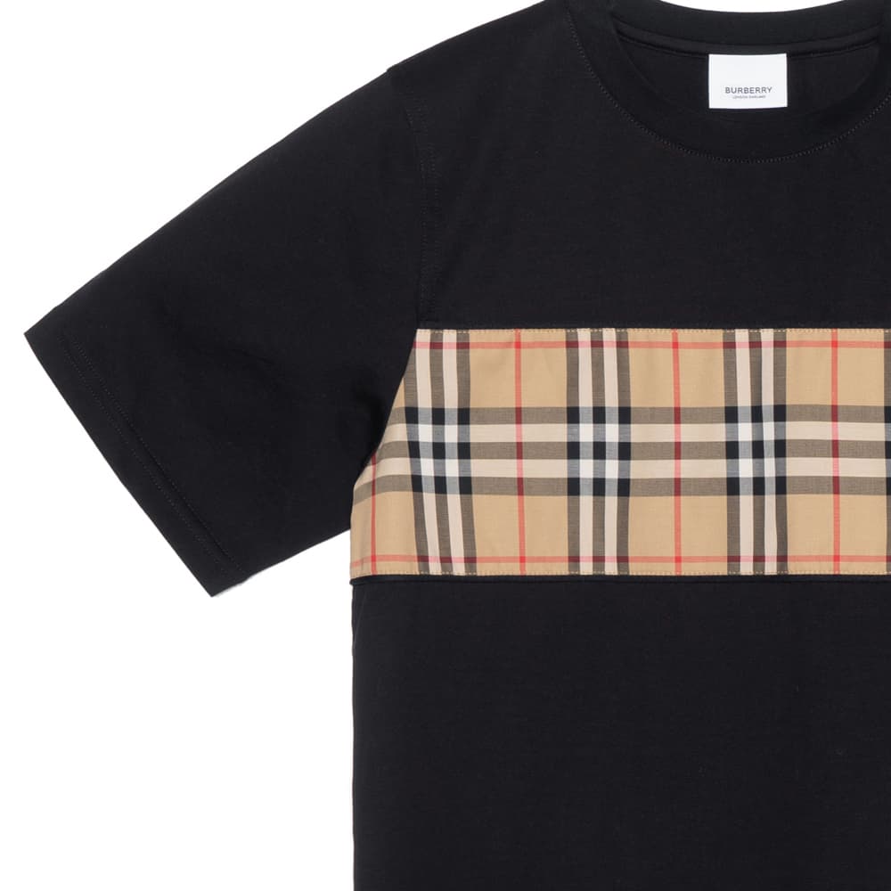 Футболка Burberry SS23 Patchwork Stripe T-Shirt Kids Black — фото 6