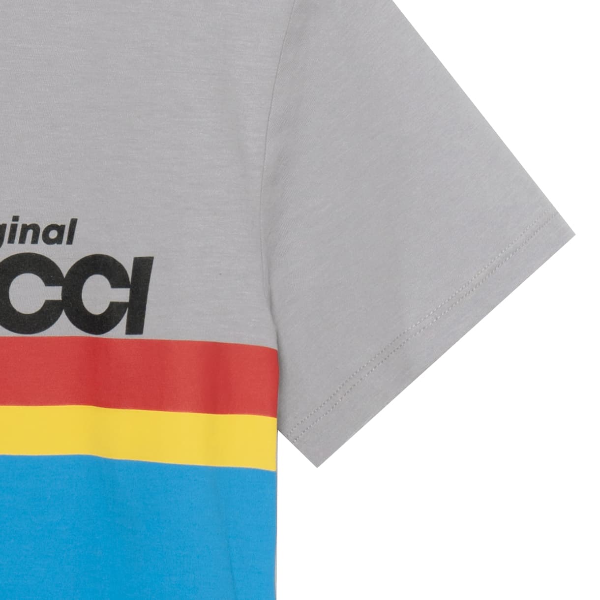 Футболка GUCCI SS22 Letter Print Striped T-Shirt Kids Gray - изображение 3