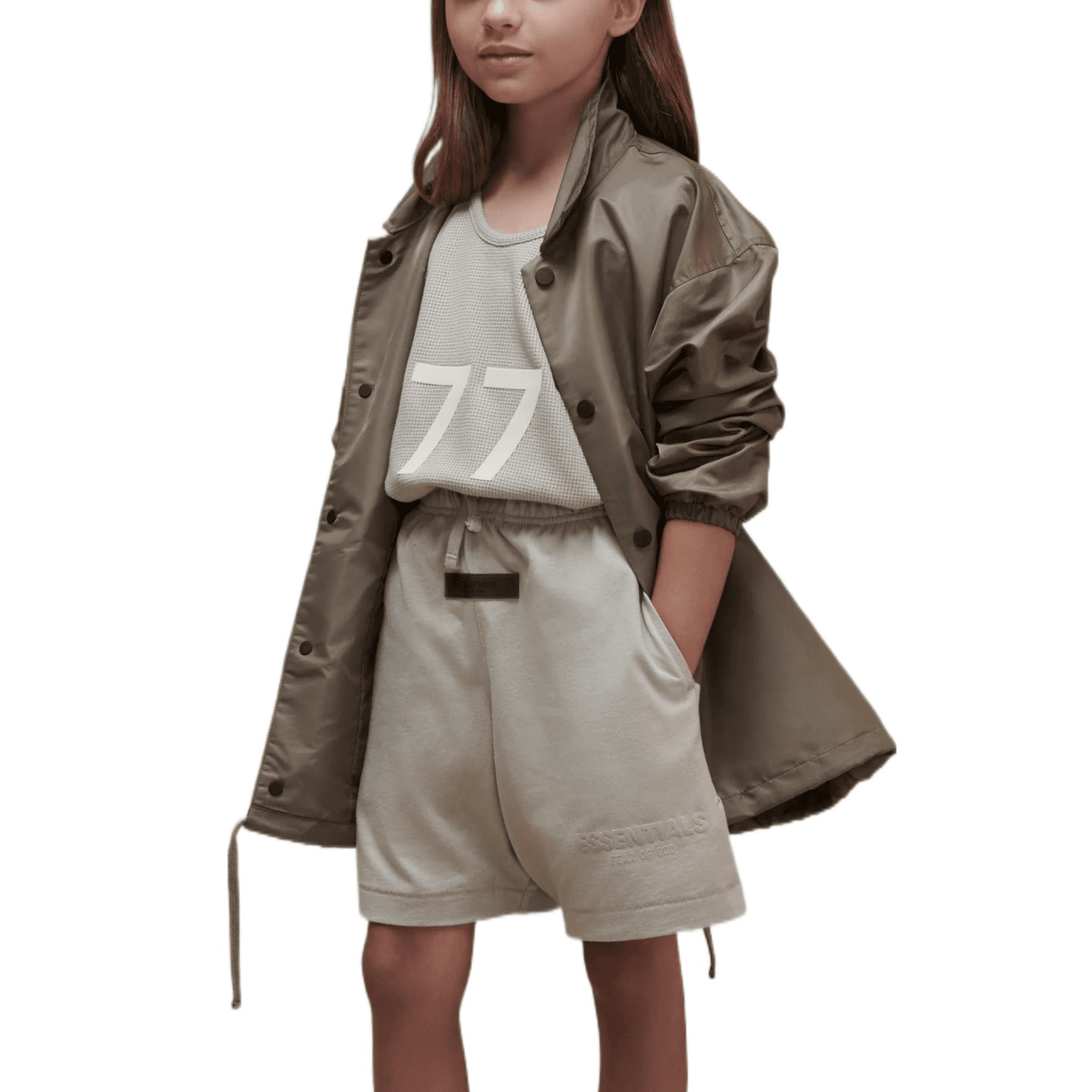 Fear of God Essentials Kids Jersey Shorts Smoke - изображение 3