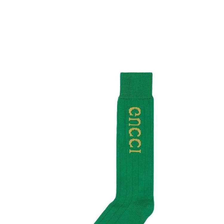 Носки GUCCI SS23 Logo Jacquard High Socks Green - изображение 4