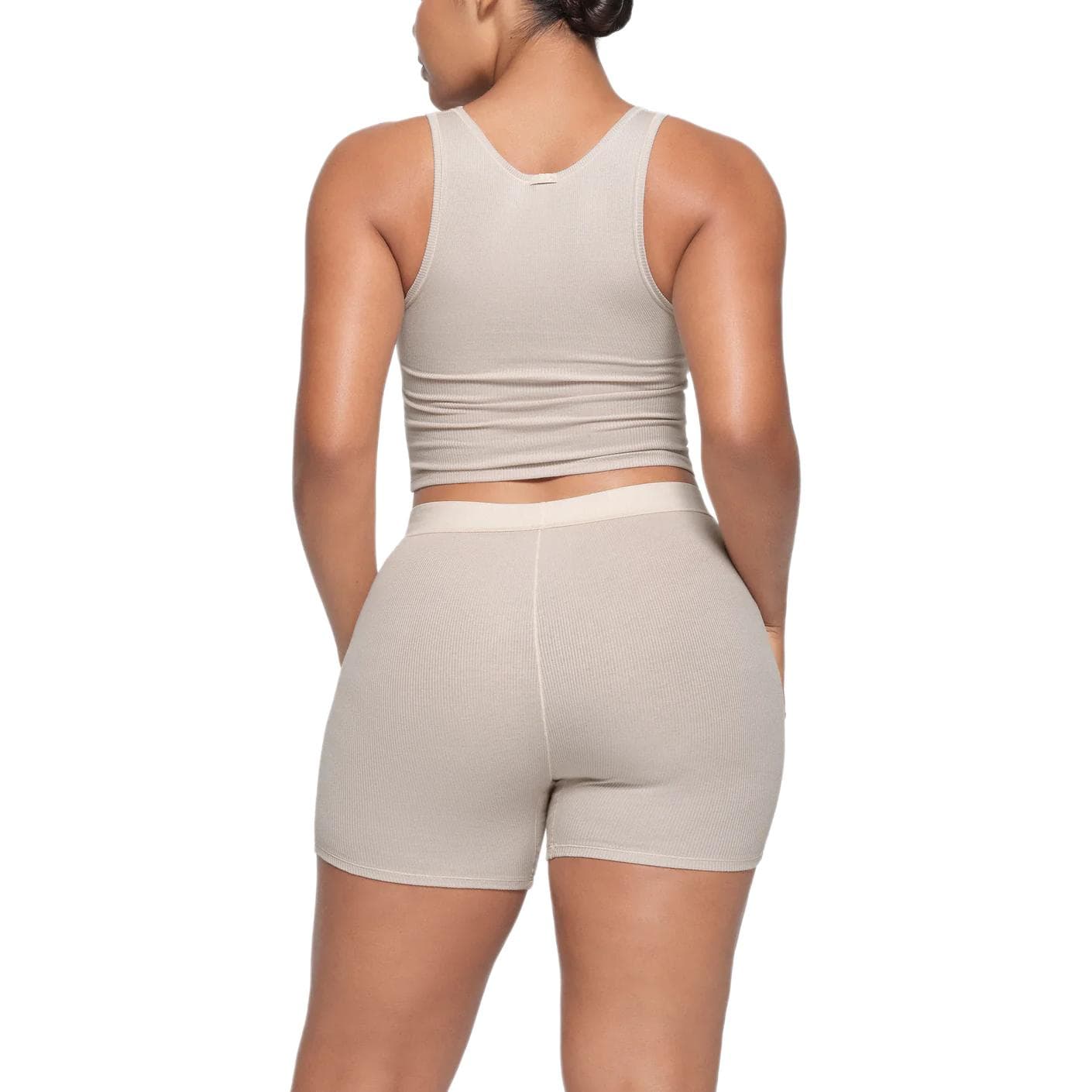 Трусы SKIMS COTTON RIB BOXER STONE - изображение 3