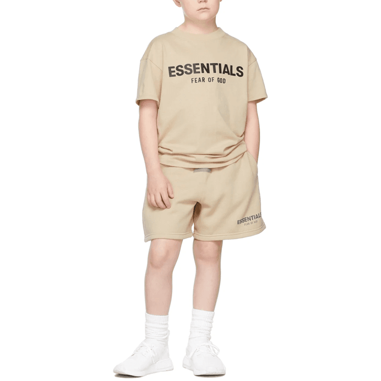 Футболка Fear of God Essentials FW21 Kids BeigeLinen Logo T-Shirt LogoT - изображение 4