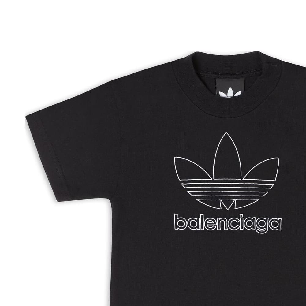 Футболка Balenciaga x adidas SS23 Logo T-Shirt Kids Black - изображение 5