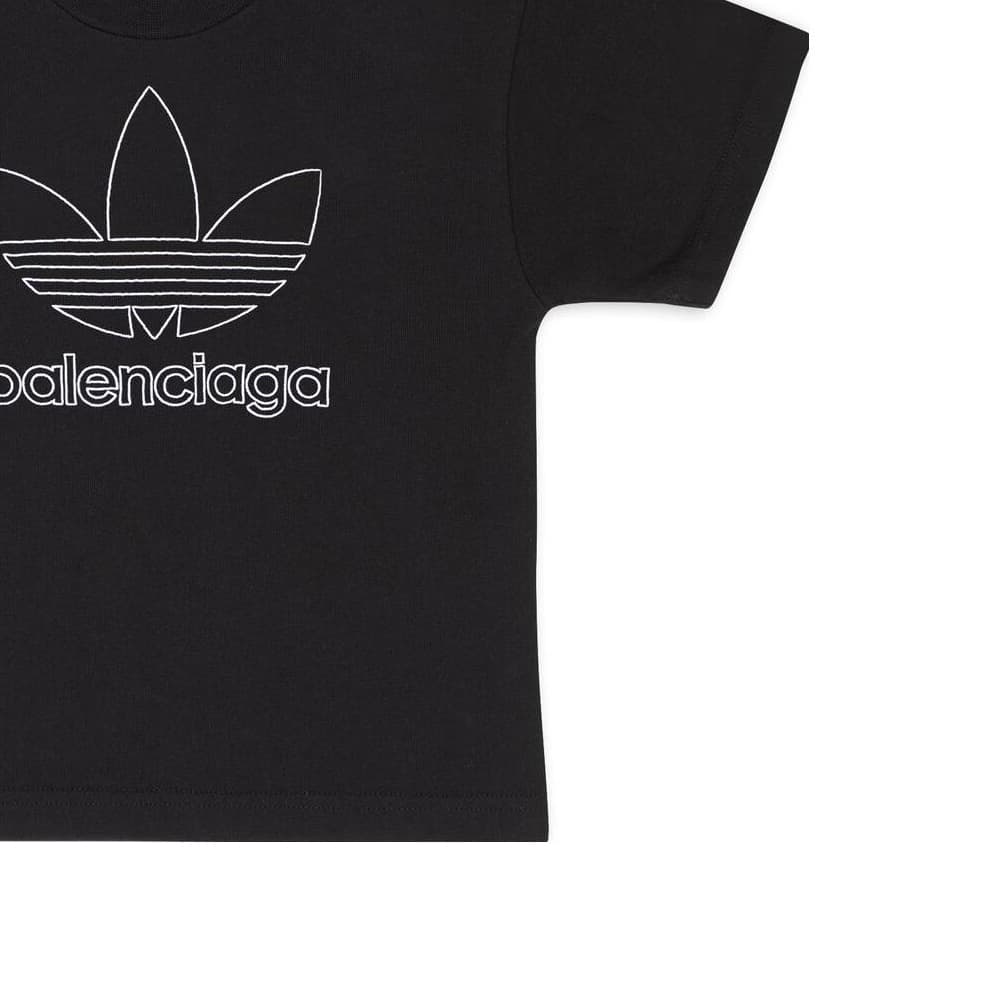 Футболка Balenciaga x adidas SS23 Logo T-Shirt Kids Black - изображение 8