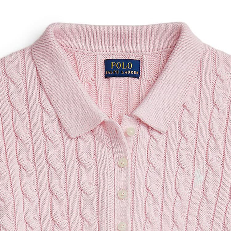 Polo Ralph Lauren Короткое платье с короткими рукавами FW24 Светло-розовое для подростков - изображение 4