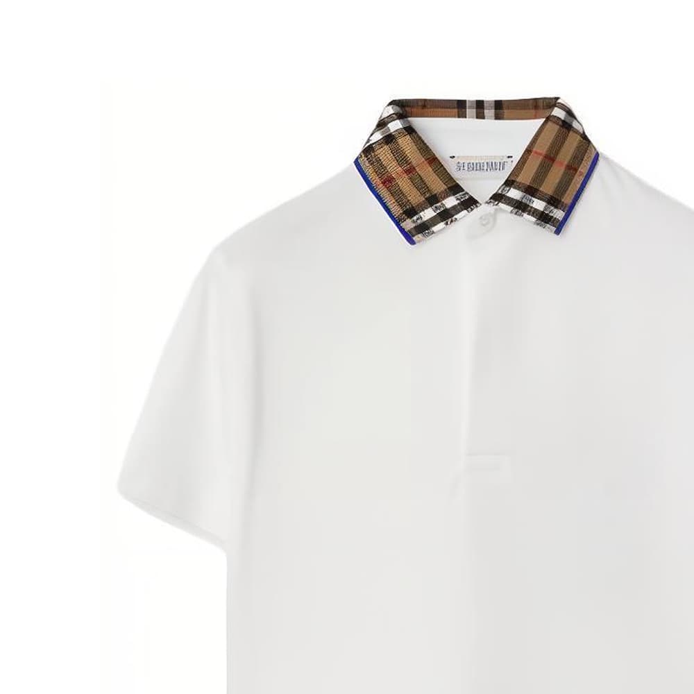 Футболка Burberry Check Collar Cotton Polo Shirt PoloT - изображение 4