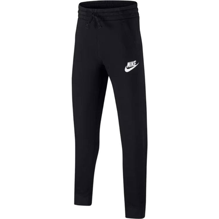 Спортивные трикотажные штаны Nike для детей с логотипом бренда на флисовой подкладке повседневные черные для малышей - изображение 2