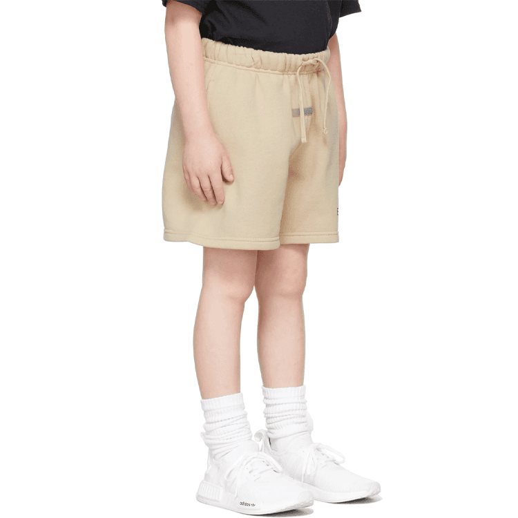 Fear of God Essentials FW21 Kids BeigeLinen Sweat Shorts Logo - изображение 4