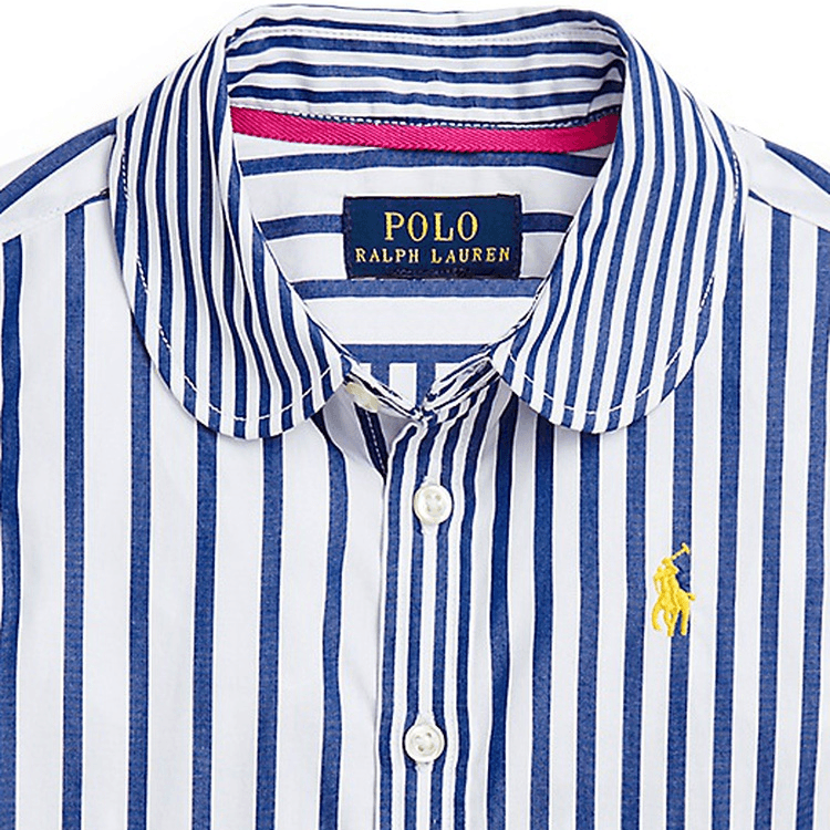Polo Ralph Lauren Длинное платье с длинными рукавами SS24 синего цвета для детей - изображение 3