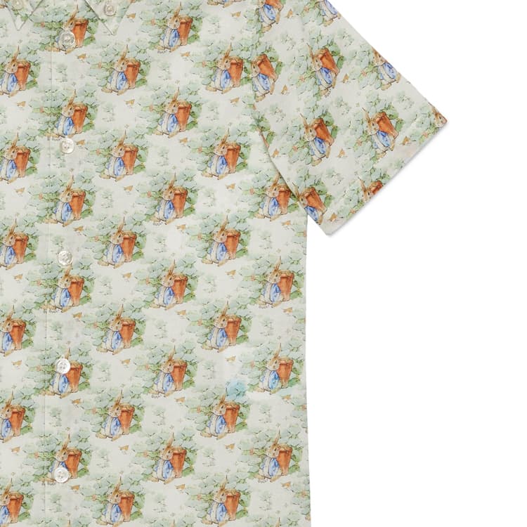 GUCCI x Peter Rabbit Повседневная рубашка SS24 зеленая детская - изображение 5