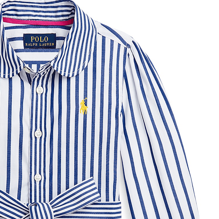 Polo Ralph Lauren Длинное платье с длинными рукавами SS24 синего цвета для детей - изображение 4