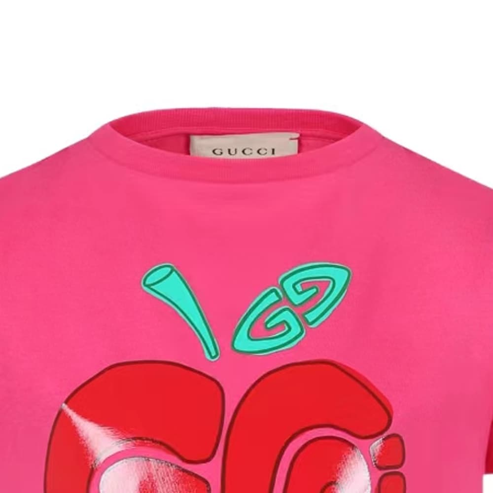 Футболка Gucci Kids Apple Print T-Shirt - изображение 3