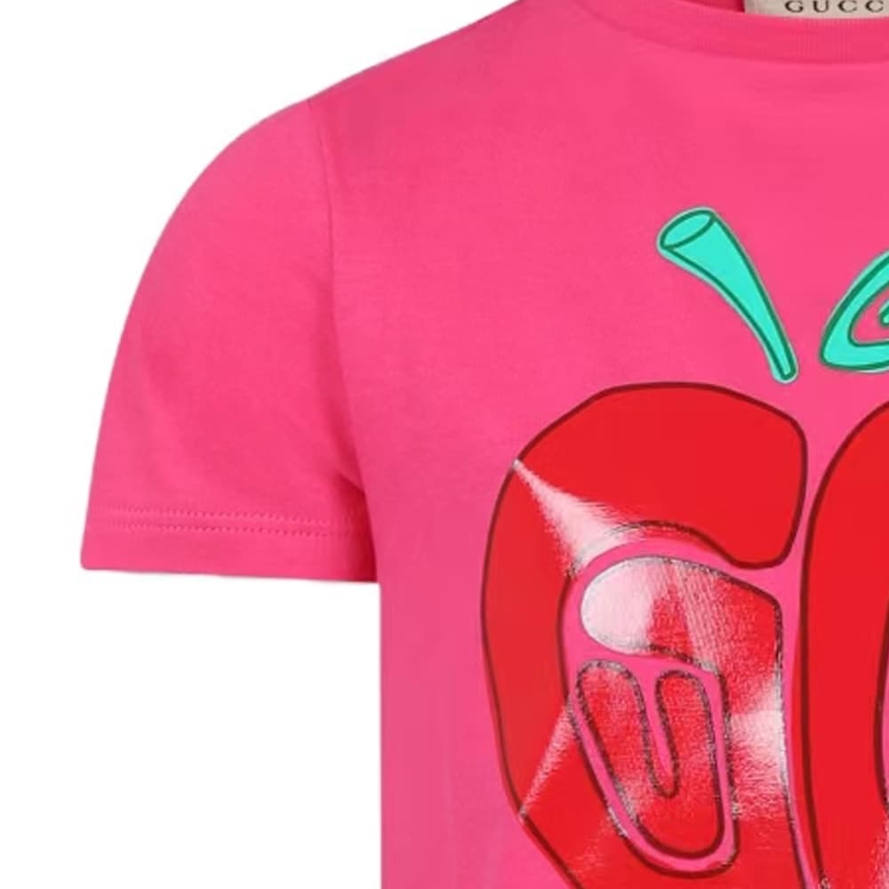 Футболка Gucci Kids Apple Print T-Shirt - изображение 4