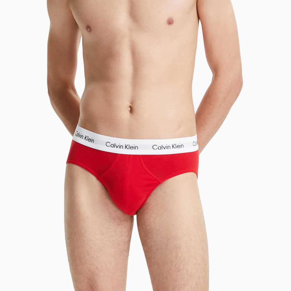 Трусы Calvin Klein Logo Triangle Briefs 3-Pack Red White Blue - изображение 2
